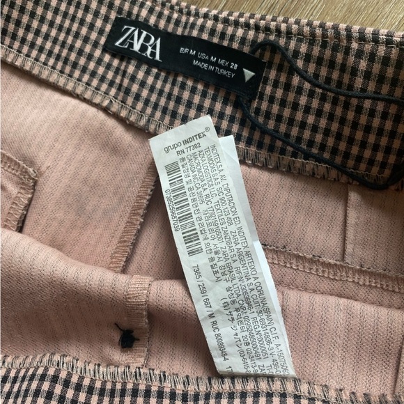 Zara Plaid High Waist Cotton Blend Pleated Shorts Side Zipper Size Medium - Picture 10 of 11